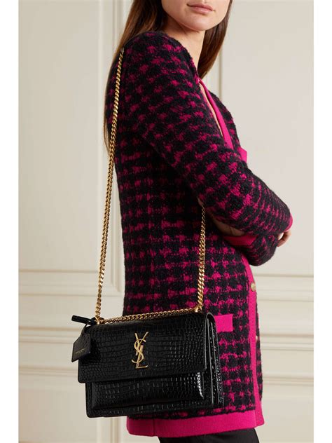 ysl small crocodile bag|SAINT LAURENT Sunset small croc.